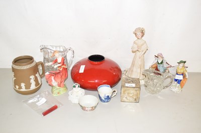 Lot 179 - Mixed Lot: Red glazed West German vase, Royal...