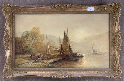 Lot 34 - George G.Fryer (British, 1832-1912), Moored...