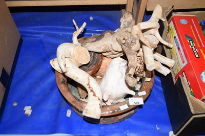 Lot 506 - A terracotta bowl and a quantity of drift wood...