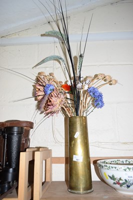 Lot 507 - A brass shell casing vase