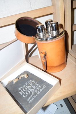 Lot 544 - A slate hokey kokey sign and a leather cased...