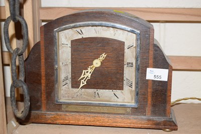 Lot 555 - Wooden mantel clock (a/f)