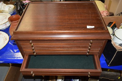 Lot 607 - A seven drawer collectors coin cabinet