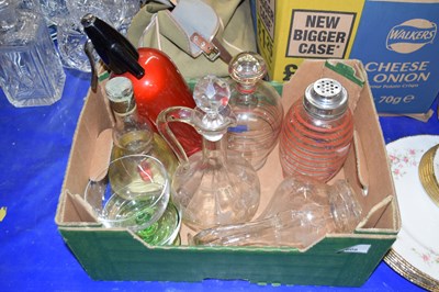 Lot 608 - Vintage soda syphon, decanters and cocktail...