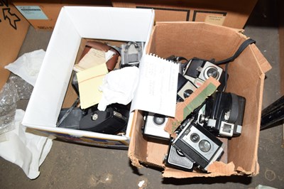 Lot 623 - Two boxes of assorted cameras to include Kodak...