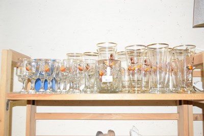 Lot 643 - Quantity of pheasant decorated glass ware