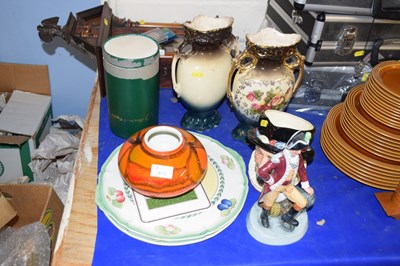 Lot 666 - A Poole Pottery orange glazed vase and Royal...