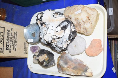 Lot 677 - Assorted stones and geode