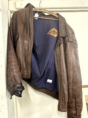 Lot 683 - A gentlemans Lottusse brown leather jacket