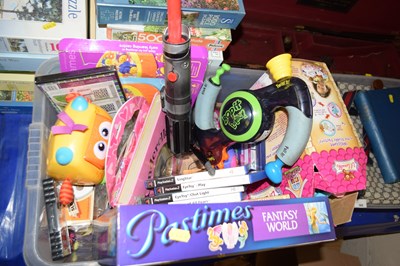 Lot 568 - A box of various assorted children's toys,...