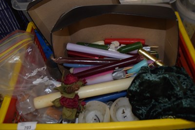 Lot 703 - A box of various assorted candlesticks,...