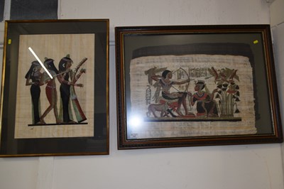 Lot 724 - Two Egyptian papyrus pictures
