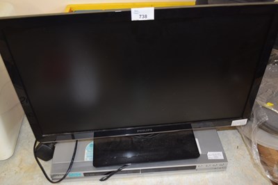 Lot 738 - A Sony DVD player and a small Philips flat...