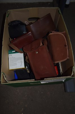 Lot 742 - One box of binoculars, dressing table brushes...