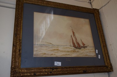 Lot 771 - S W Tomkin, Off Calais, watercolour