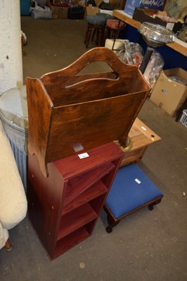 Lot 843 - Magazine rack and a small bookcase