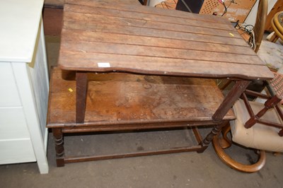 Lot 858 - An oak coffee table and another with slatted top
