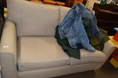 Lot 889 - A grey two seater sofa