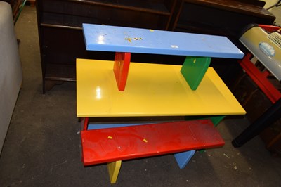Lot 892 - A children's table and two benches