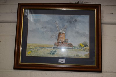 Lot 905 - Watercolour of windmill, framed