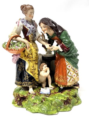 Lot 294 - A 19th Century continental porcelain group of...