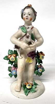 Lot 295 - An 18th Century Bow porcelain model of a putto...
