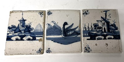Lot 316 - Three mid 18th Century Delft tiles, probably...