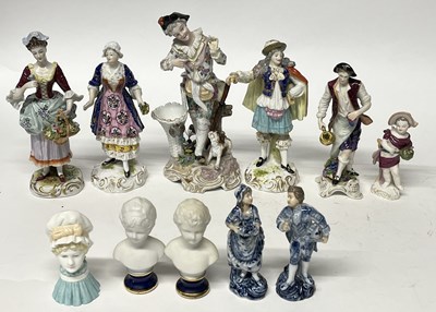 Lot 322 - Quantity of continental porcelain figurines,...
