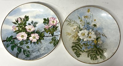 Lot 329 - Two 19th Century Minton plates both hand...