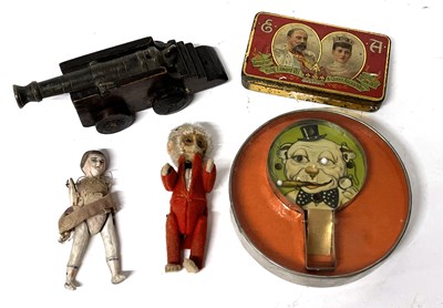 Lot 346 - Box containing metal and wooden model of a...