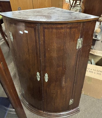 Lot 379 - A George III oak and mahogany cross banded...