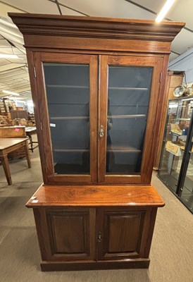 Lot 397 - A Victorian mahogany bookcase cabinet with...
