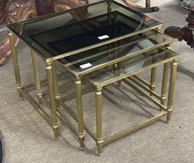 Lot 412 - A set of three 20th Century brass framed and...