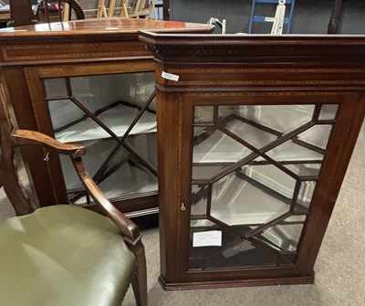 Lot 421 - An Edwardian mahogany two piece corner display...