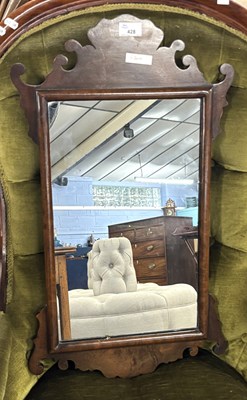 Lot 428 - A Georgian style fretwork framed wall mirror,...