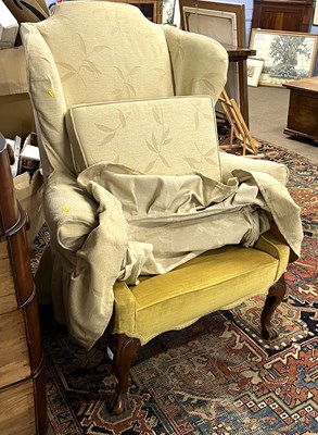 Lot 358 - A Georgian Revival wing back armchair