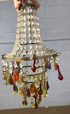 Lot 354 - Three tier metal framed hanging ceiling light...