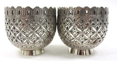 Lot 162 - A pair of continental white metal pierced...