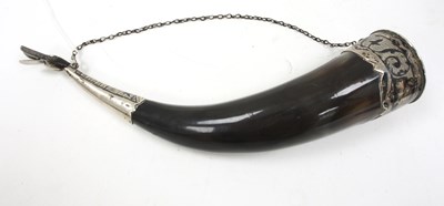 Lot 175 - A Russian 875 silver Caucasian drinking horn...