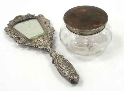 Lot 186 - Mixed Lot: An antique Dutch silver framed hand...