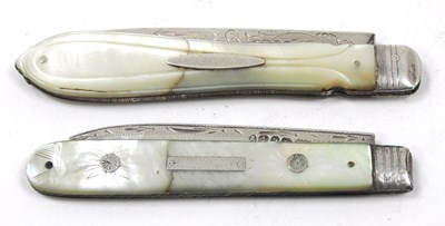 Lot 187 - Mixed Lot:  A George V mother of pearl handled...