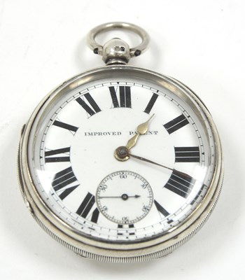 Lot 221 - A large silver open face pocket watch by N...