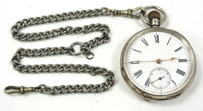 Lot 226 - A white metal open face William Campell pocket...