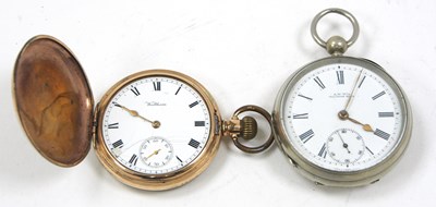 Lot 232 - Two pocket watches, one rolled gold Waltham...
