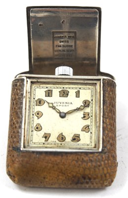 Lot 235 - A white metal and leather Juvenia Sport travel...