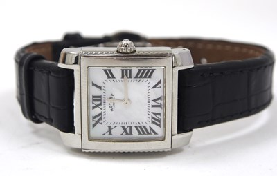 Lot 243 - A ladies stainless steel reversible case...