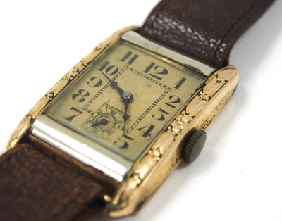 Lot 247 - A gold filled Tank gents wristwatch, crown...