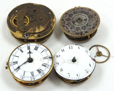 Lot 258 - Four pocket watch movements to include a Greg...