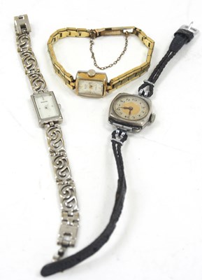 Lot 259 - Three ladies watches to include a white metal...