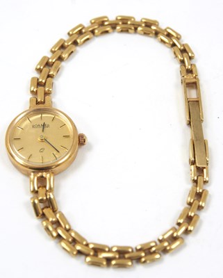 Lot 242A - A yellow metal Romer ladies wristwatch,...